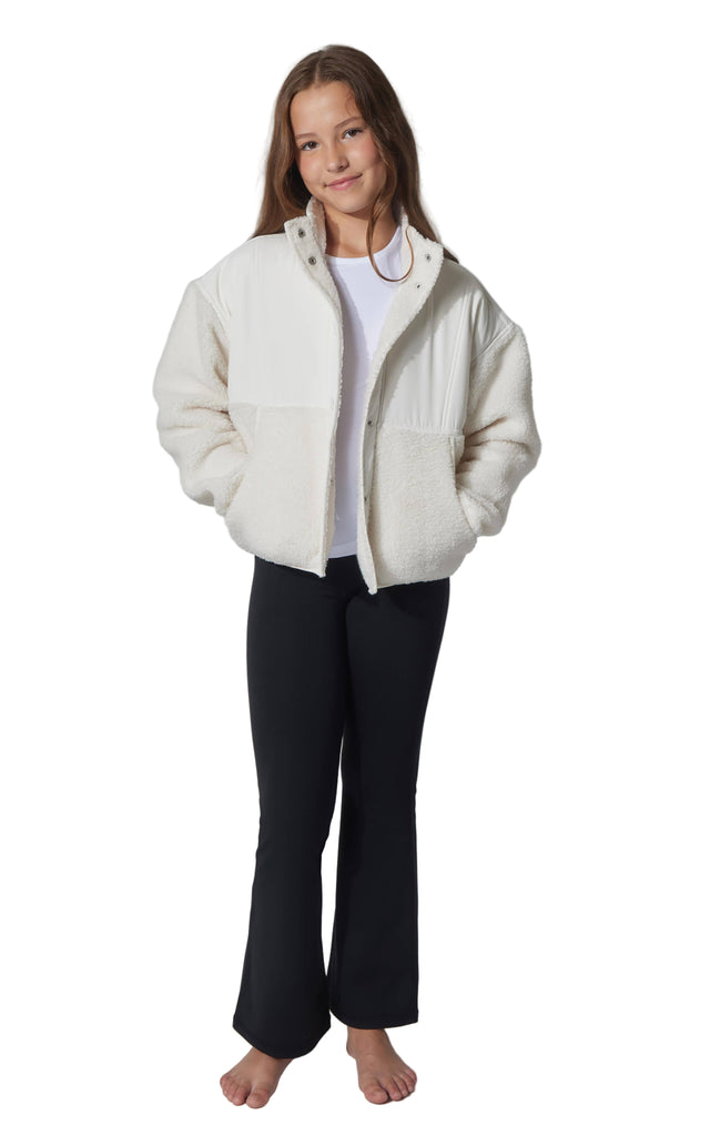 Girl's Sherpa Jacket, Tee, and Flare Pant Set