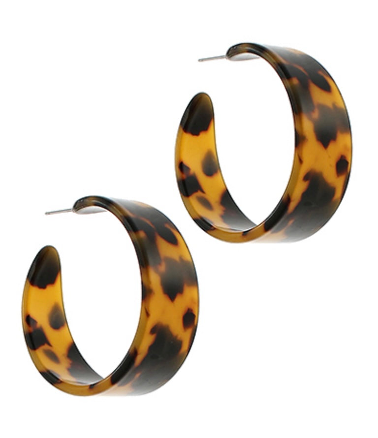 Tortoise Acrylic Hoops