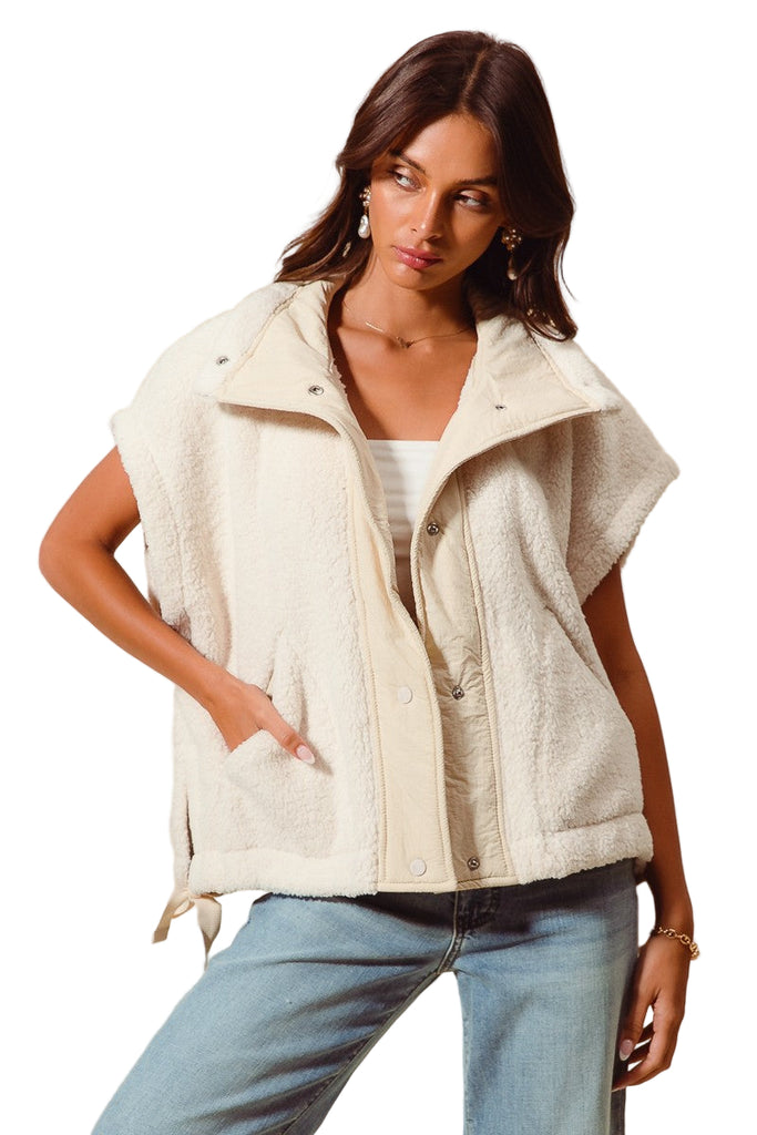 Sherpa Vest Jacket Cream