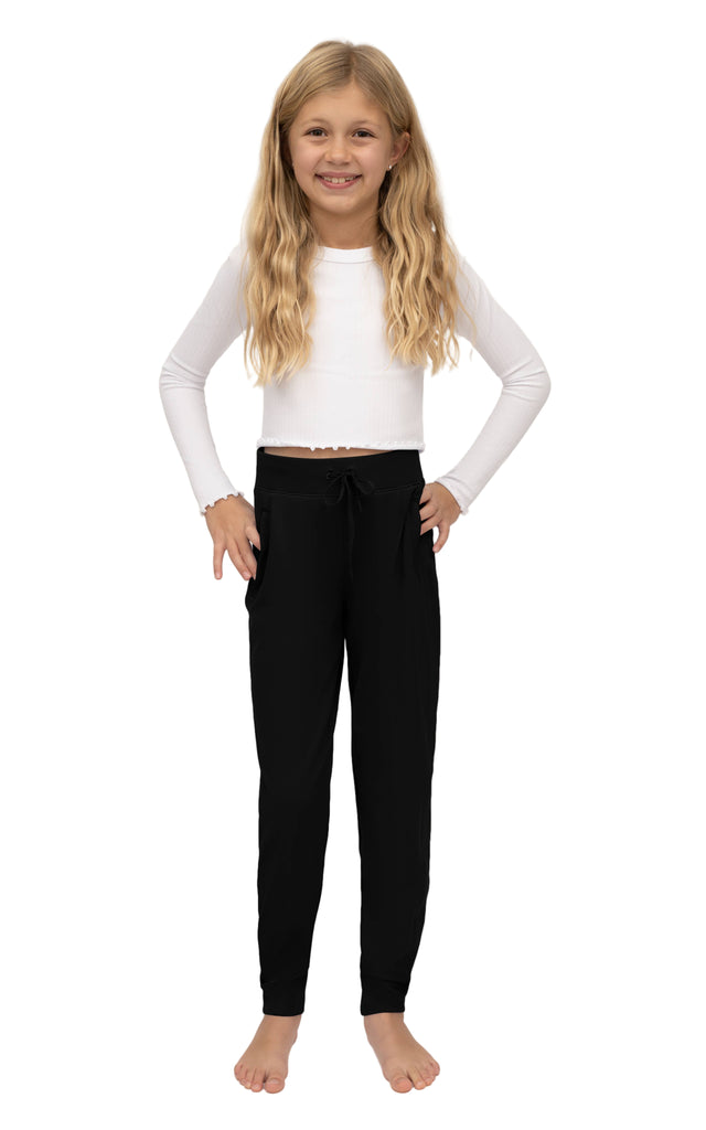 Girl's Lux Side Pocket Jogger Black