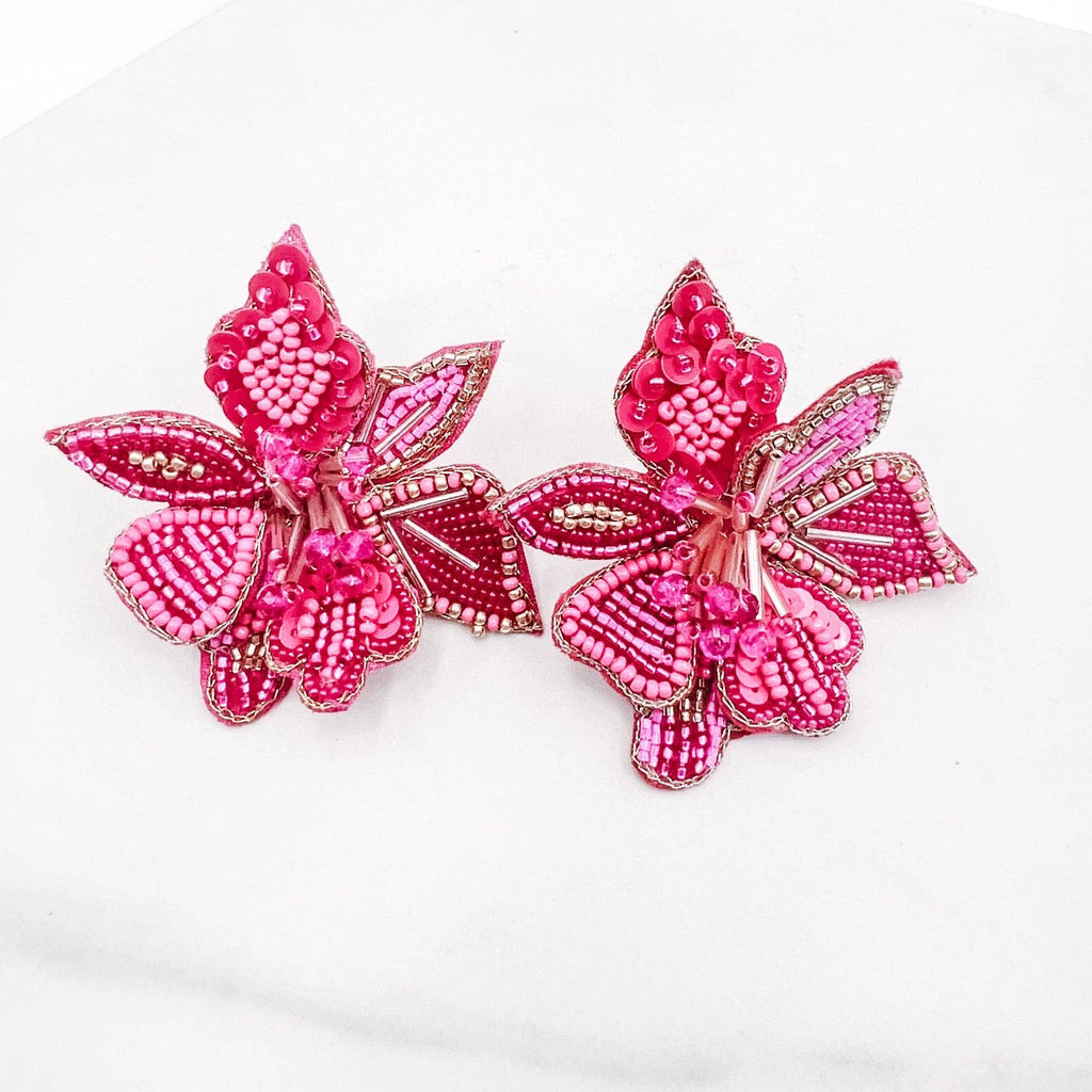 Blooming Hot Pink Earring