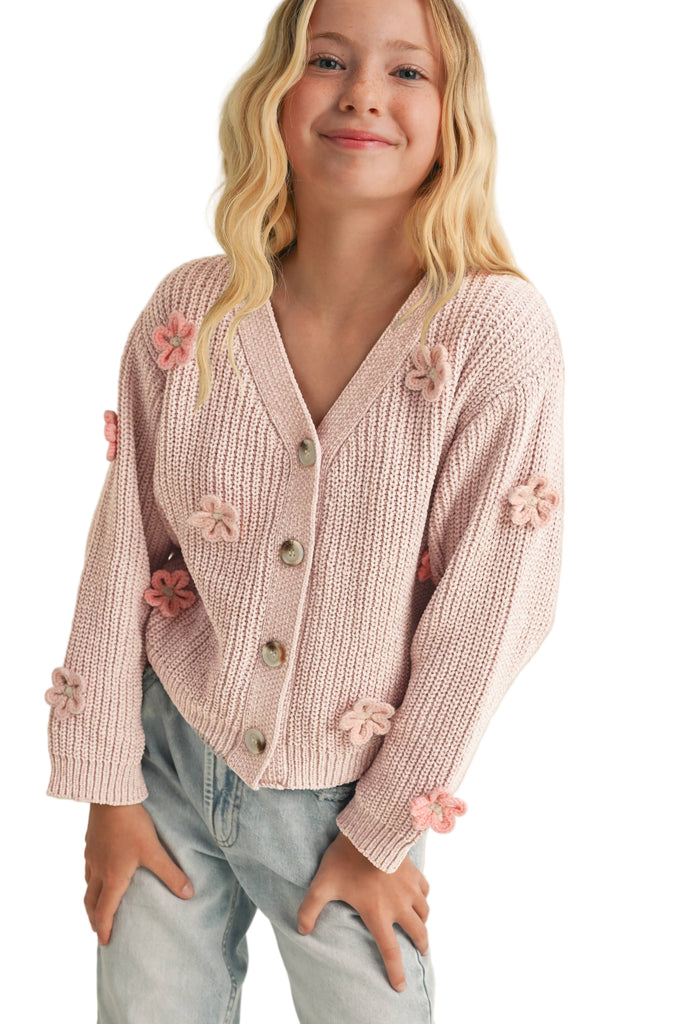 3D Flower Cardigan Tween