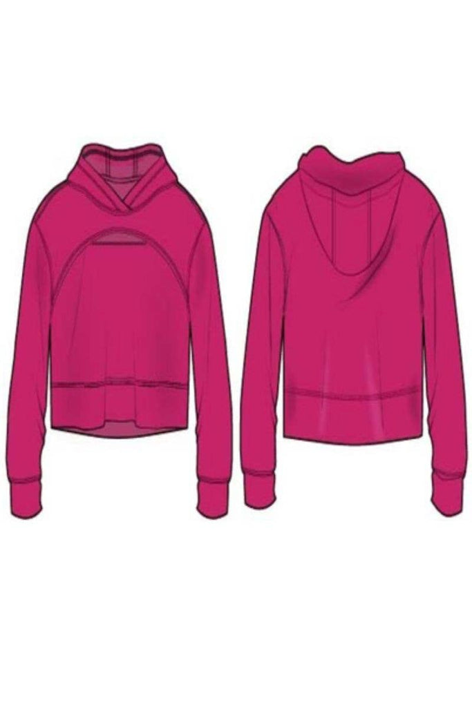 Girl's Soft Scuba Hoodie Pink Peacock