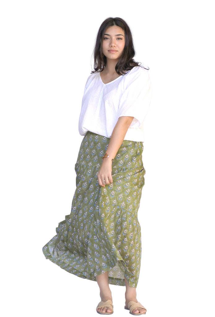 Millie Skirt Olive Multi