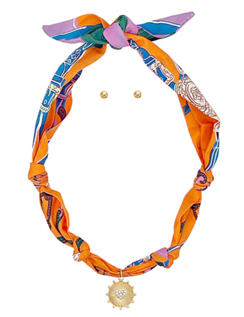Orange Scarf Necklace