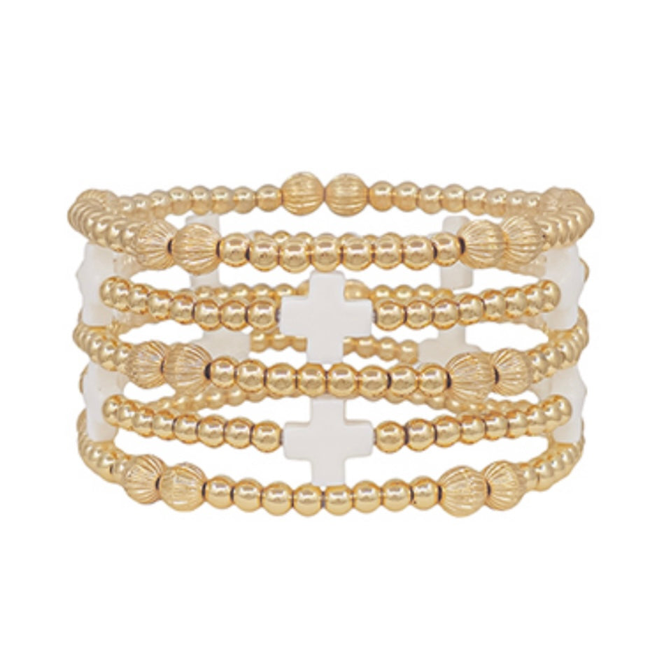 Cross bracelet stack