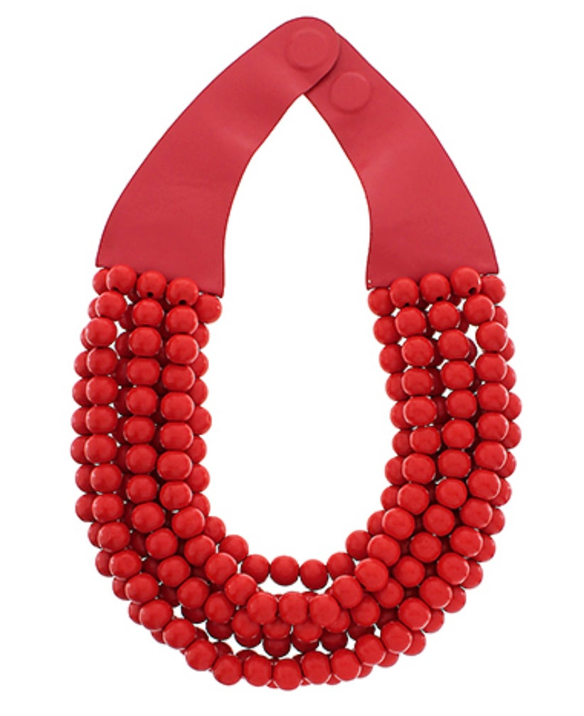 Wood Bead Layered Necklace