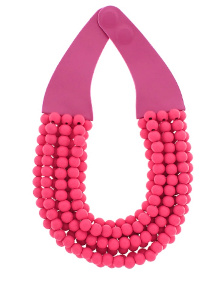 Wood Bead Layered Necklace