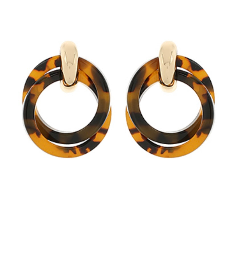 Tortoise Door Knocker Earrings