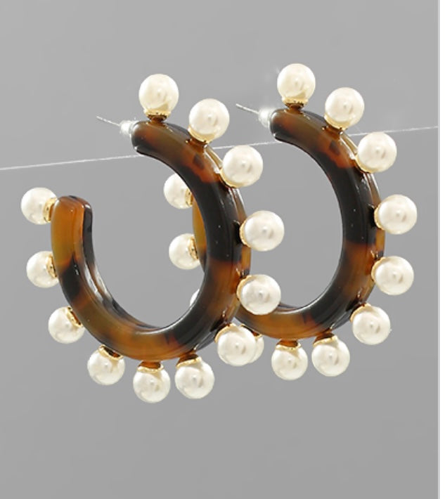 Pearl acrylic hoops