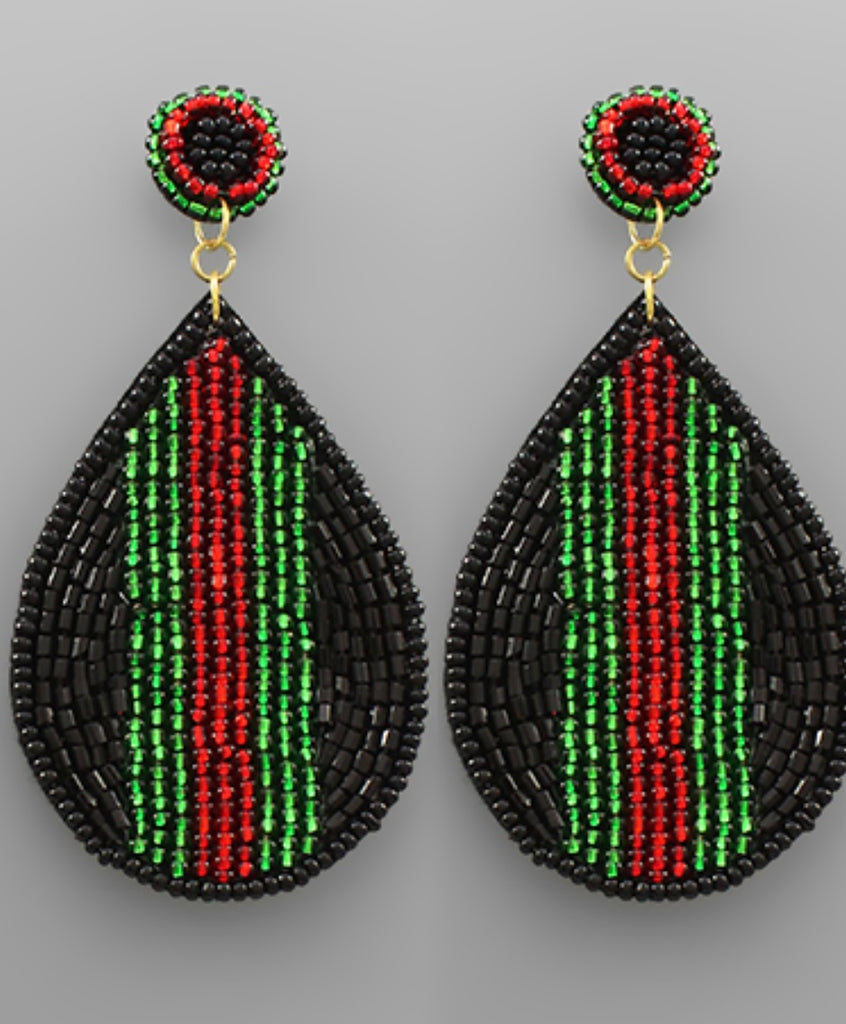 Stripe Teardrop Earrings