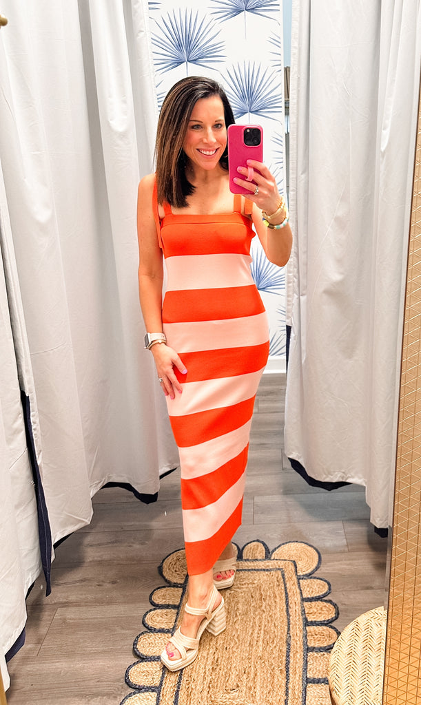 Orange Multi Shoulder Tie Dress