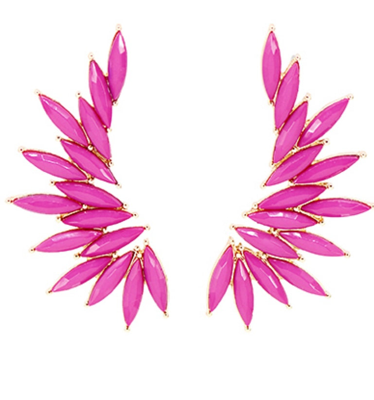 Fuchsia Wing Earrings