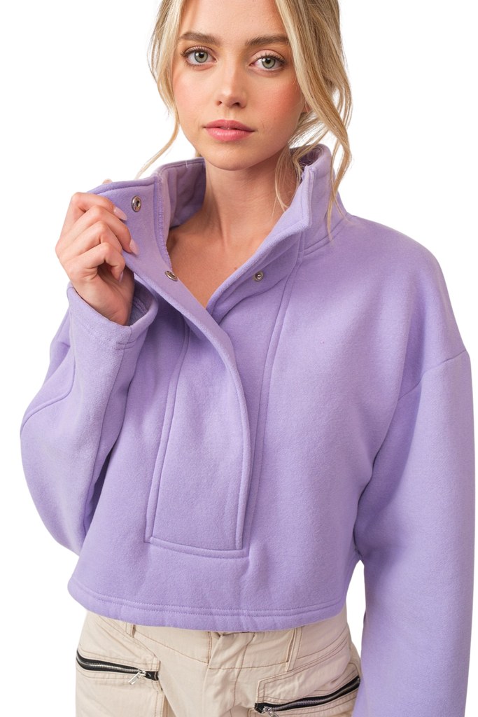 Freya Crop Sweatshirt Lavender
