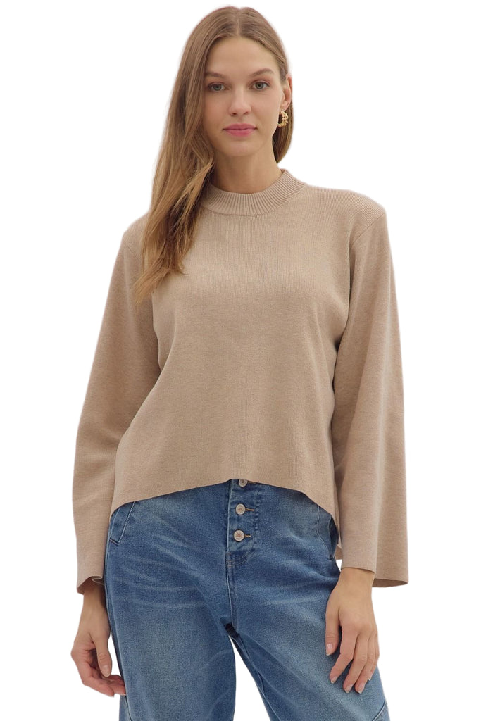 Cream Long Sleeve Sweater Top