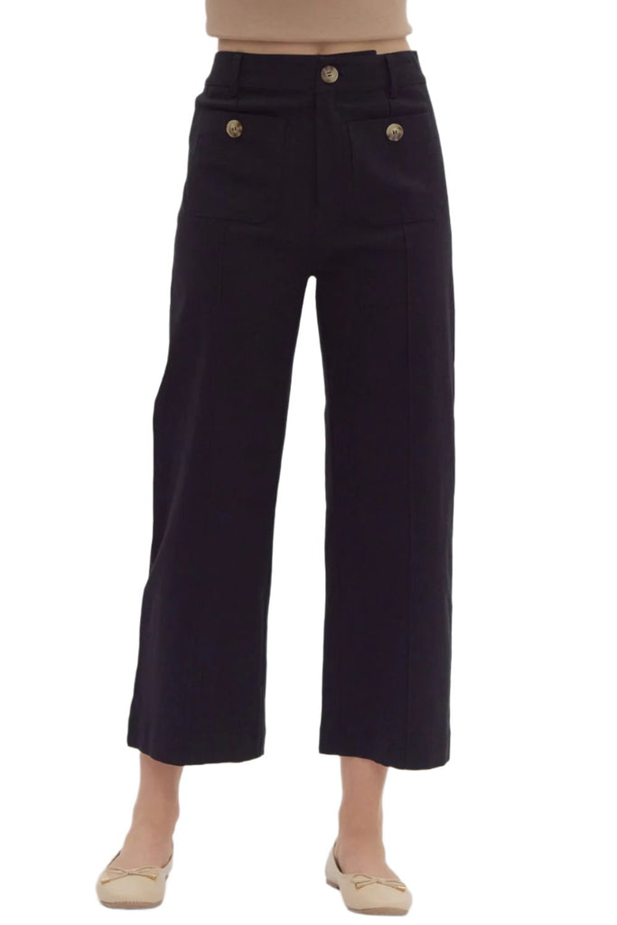 Black High Waisted Wide Leg Pants