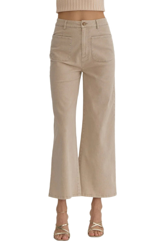 Stone High Waisted Wide Leg Pants