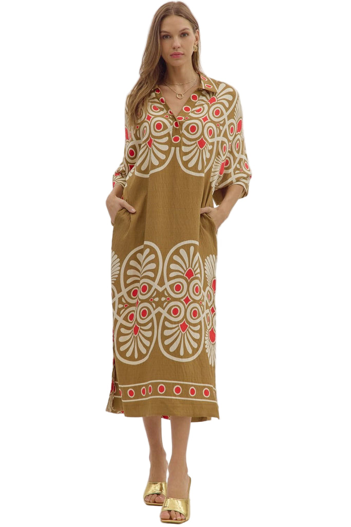 Camel Midi Dress
