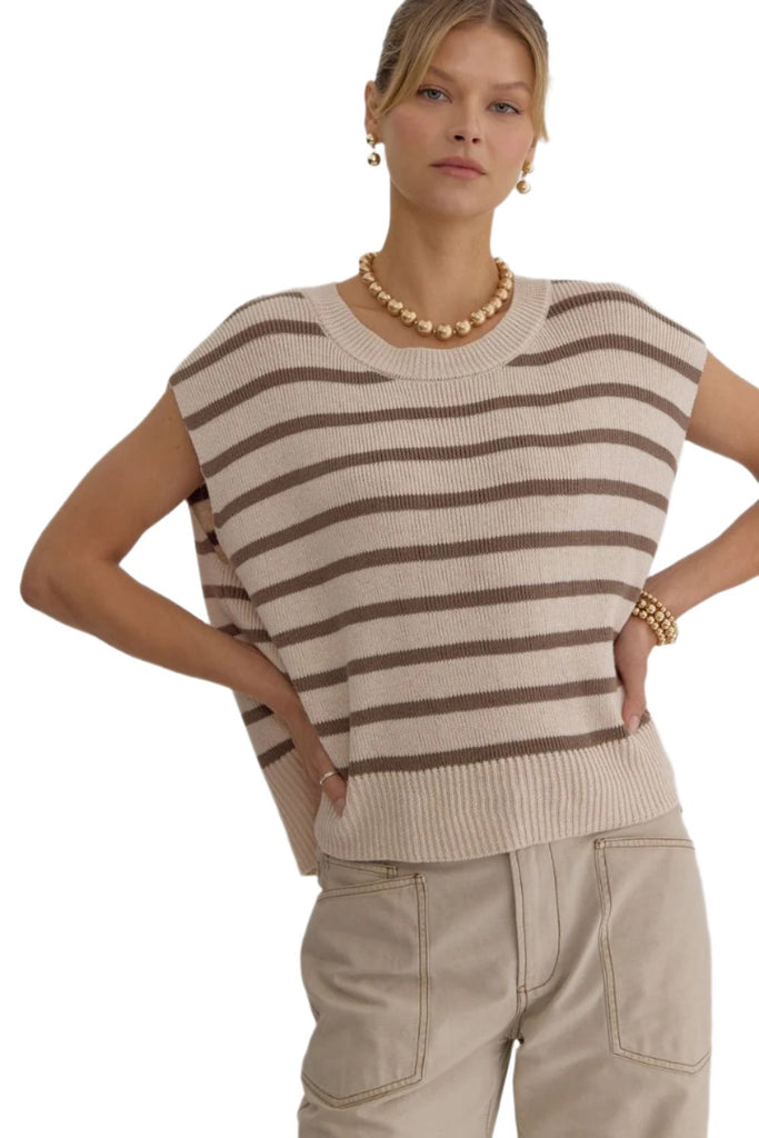 Oatmeal Striped Top