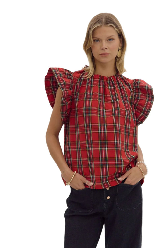 Red Plaid Top