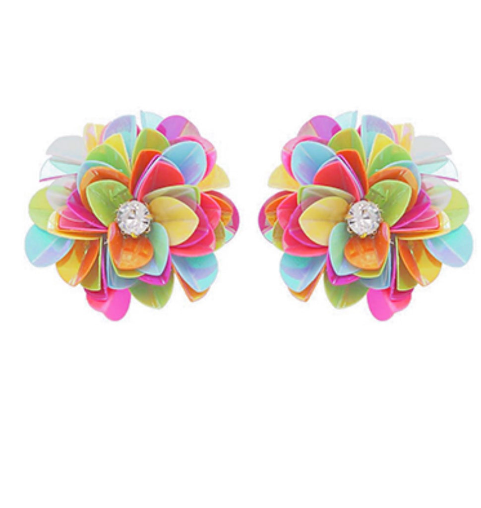 Multi Flower Stud Earrings