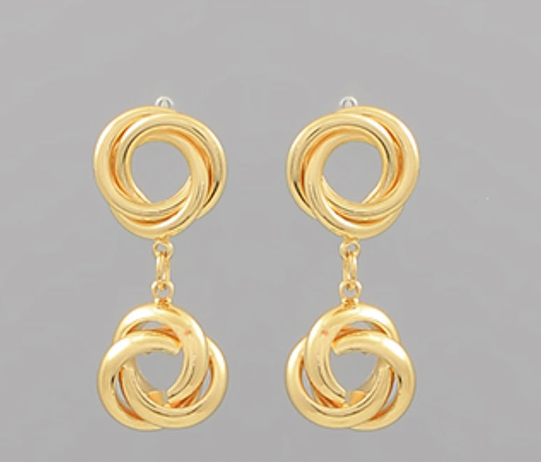 Gold Love Knot Earrings