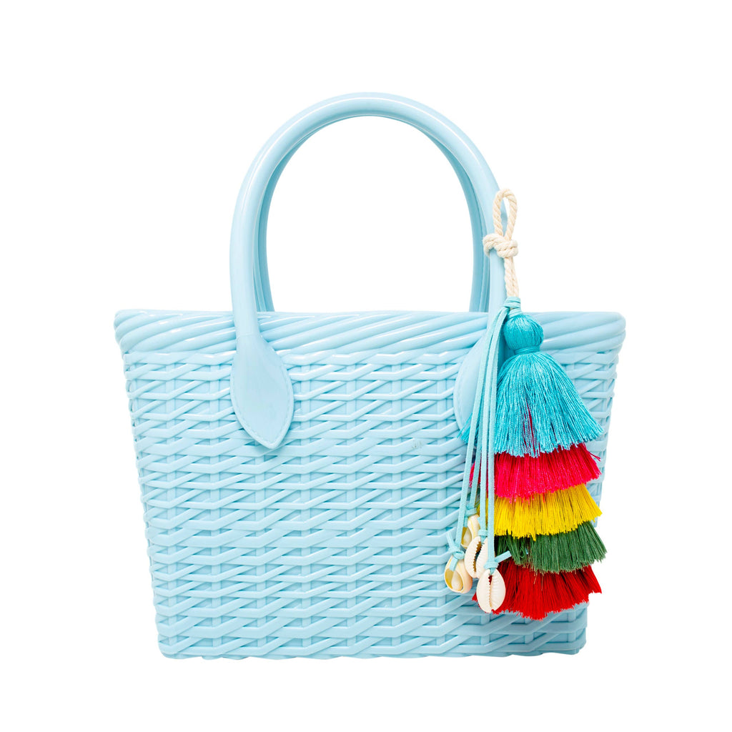 Jelly Weave Tote Bag - Sky Blue