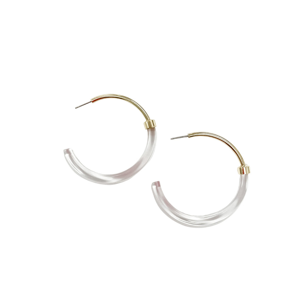 Acrylic and gold hoops